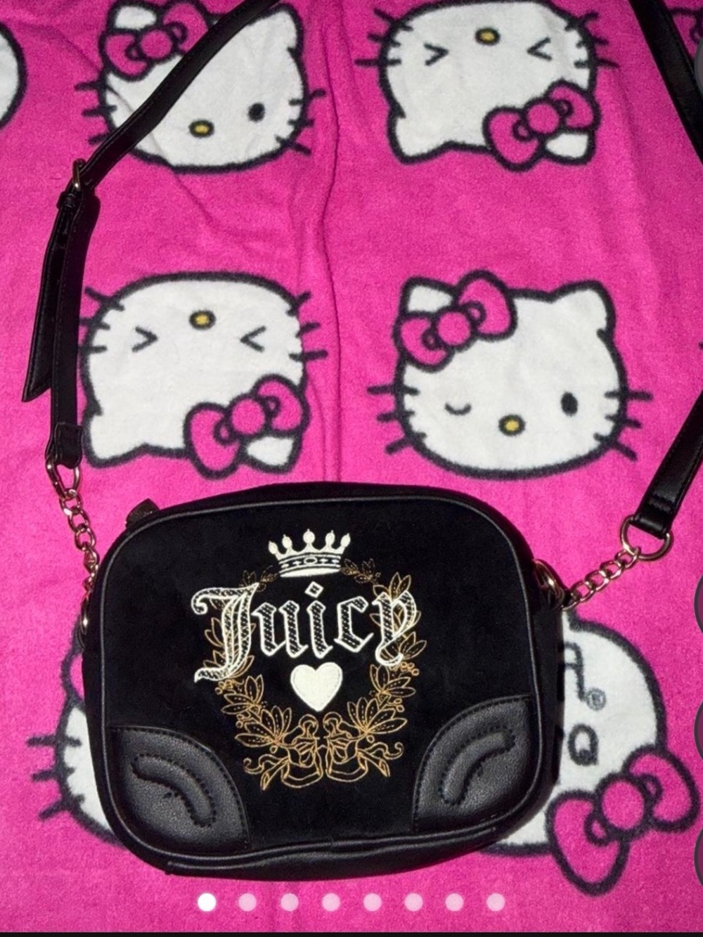 Juicy Couture Black Crossbody with Gold Embroidered Logo